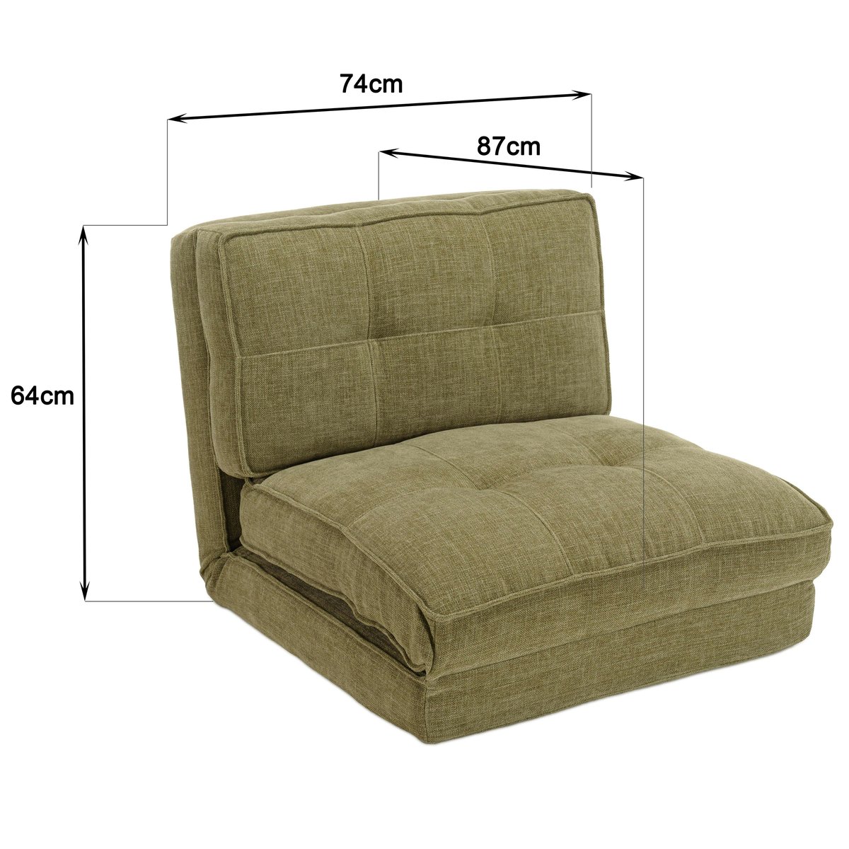 Chauffeuse convertible en tissu ASTORI vert, PIER IMPORT