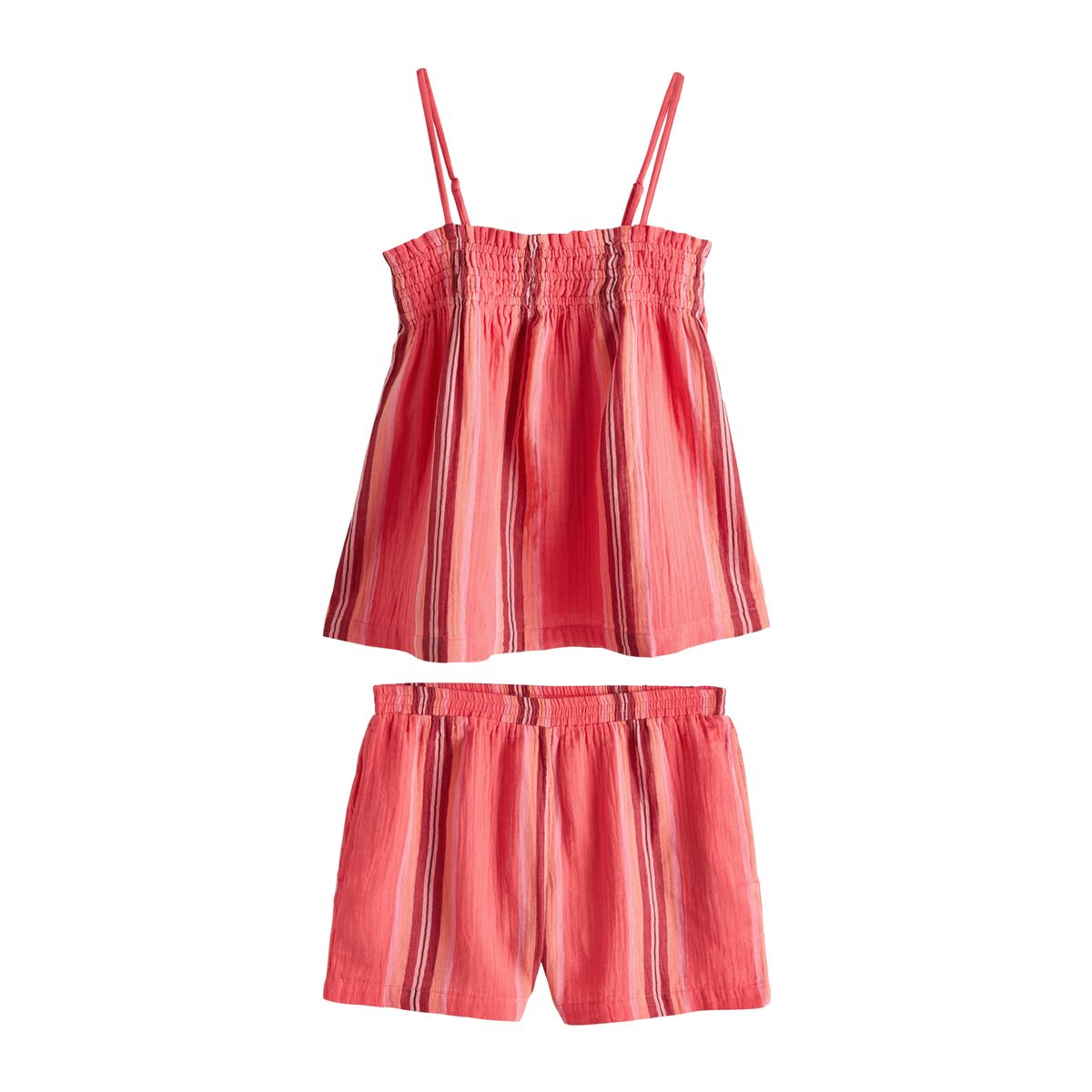 Ensemble caraco rayé et short rose/orange, NEXT