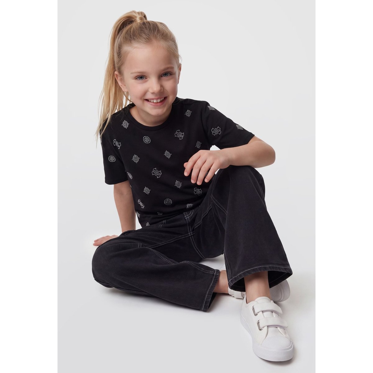 T-Shirt À Logo Imprimé Sur Toute La Surface noir, GUESS KIDS