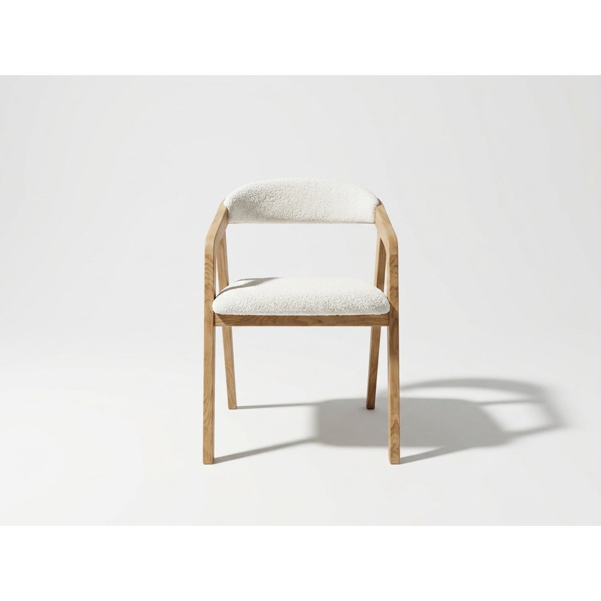 Lot de 2 chaises tissu bouclette, PRISCA blanc, BOBOCHIC