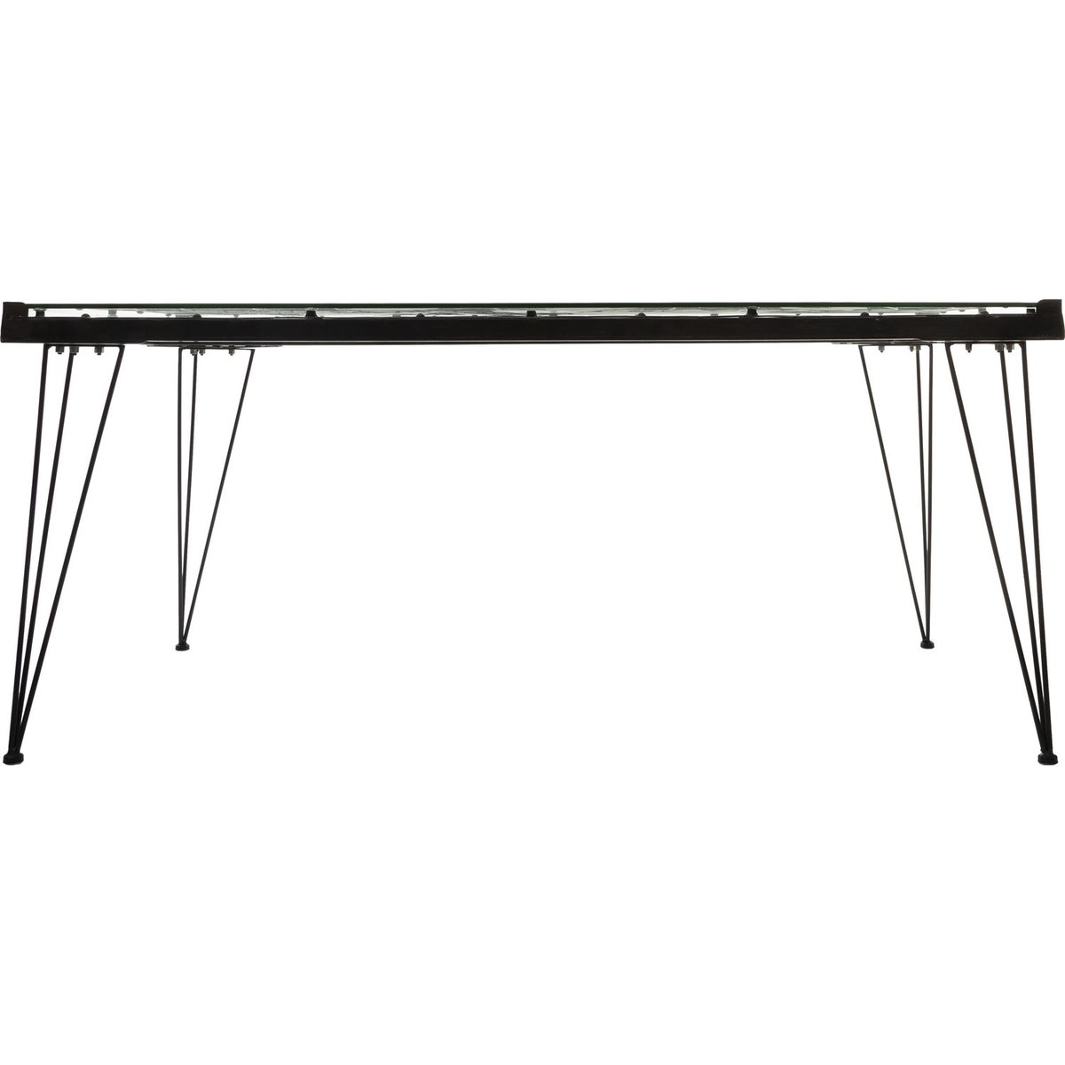 Table basse en métal imprimé mappemonde noir, ATMOSPHERA