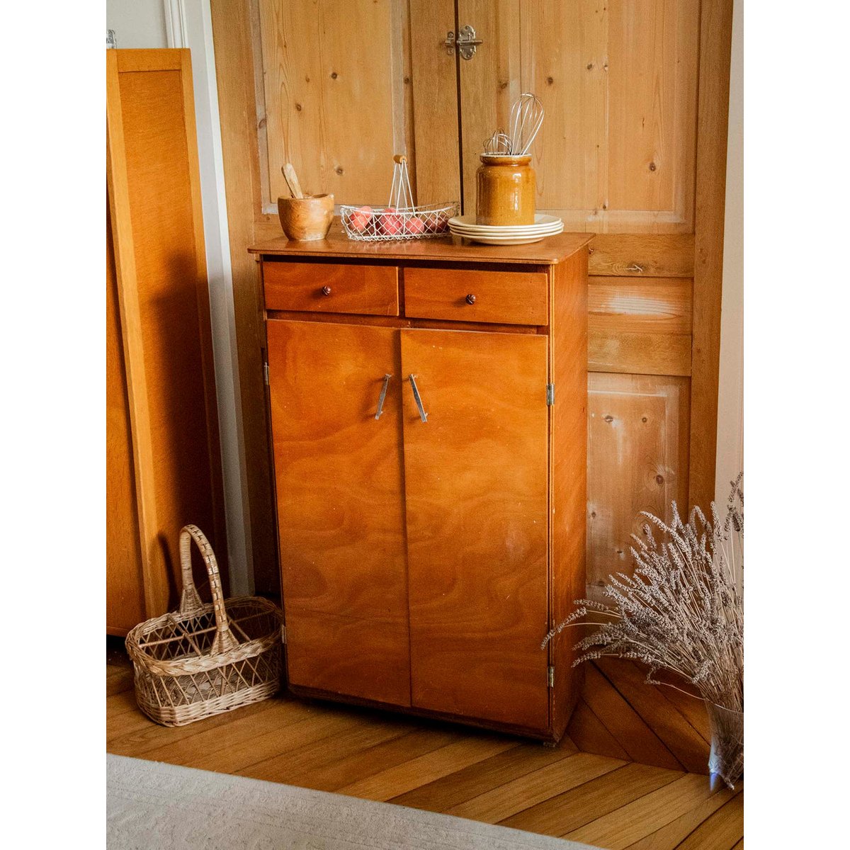 Buffet au plaquage en bois Gustave N°1608 - Bon état bois clair, DEBONGOUT