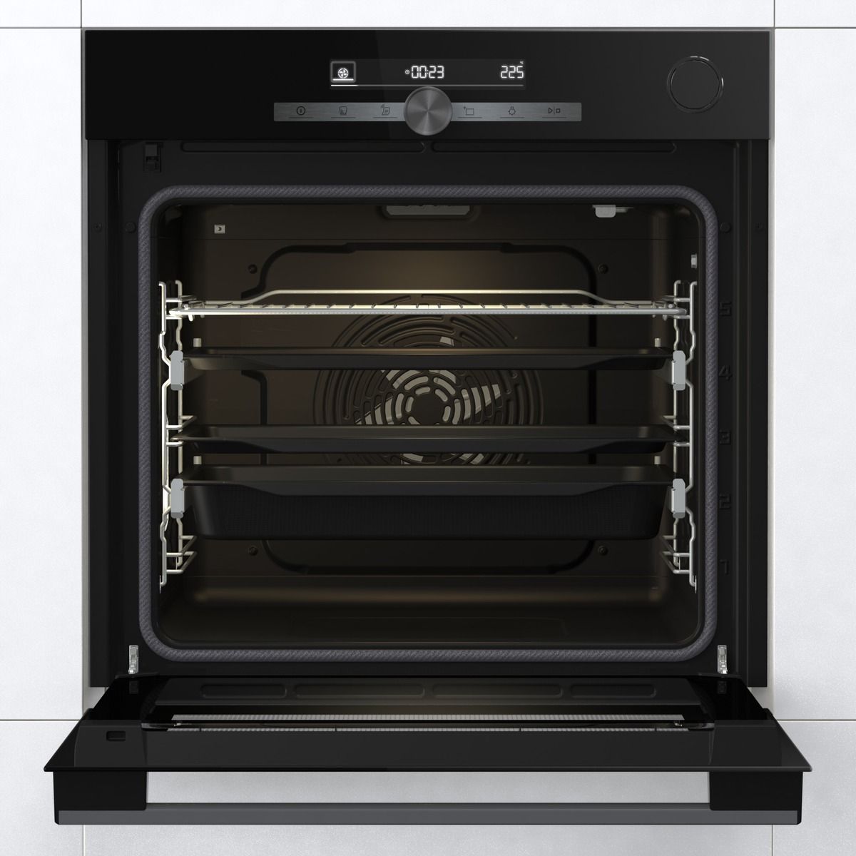 Four encastrable fonction vapeur O643PG - Pyrolyse, Vapeur Combinée, Cuisson Voûte EvenBake, 77L couleur unique, HISENSE
