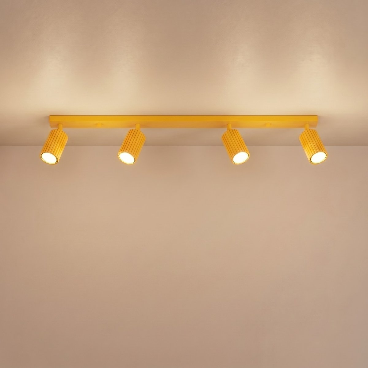 Plafonnier Aluminium Jaune GU10 4 KARBON jaune, EDEN