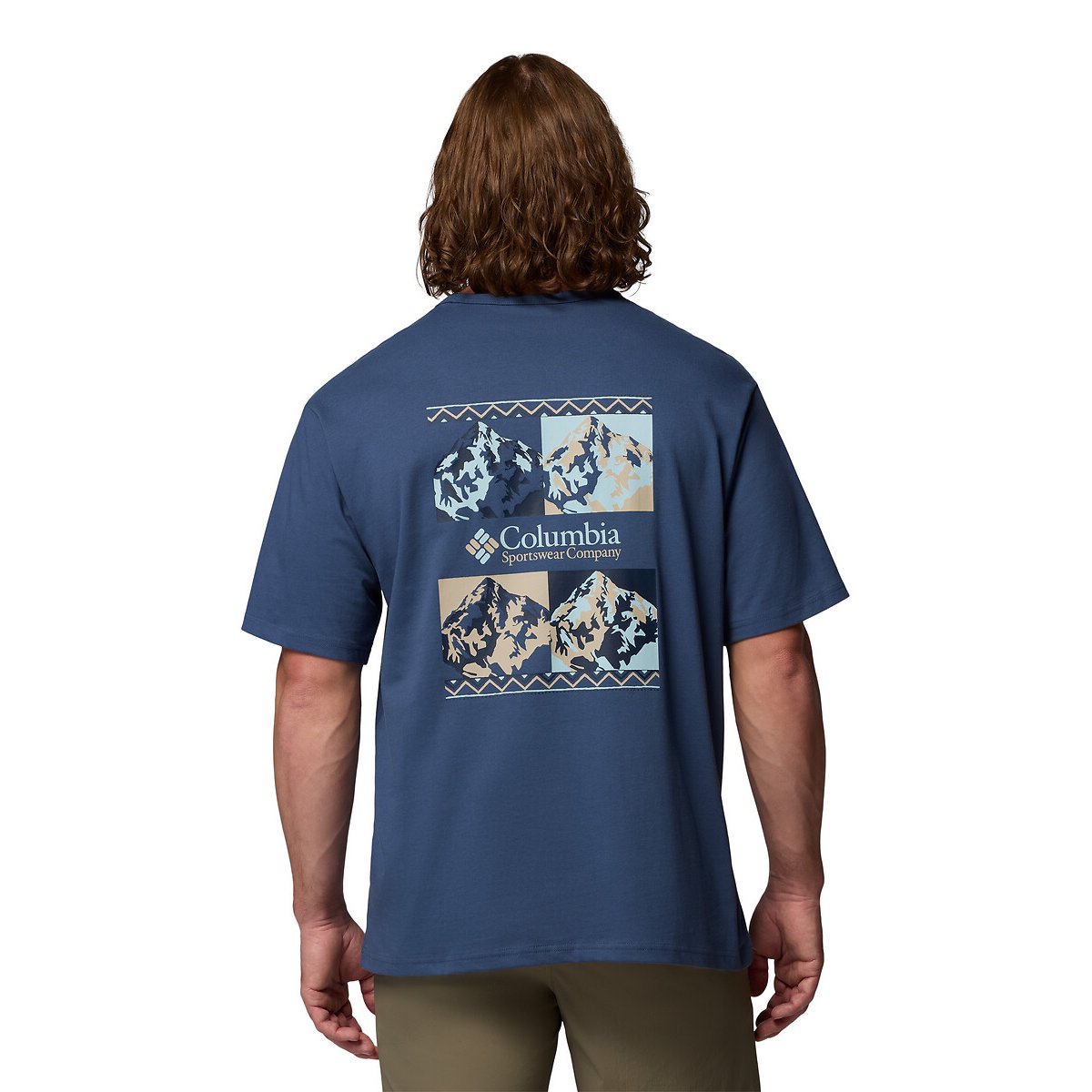 Short Sleeve T-Shirt with Print On Back blue, COLUMBIA