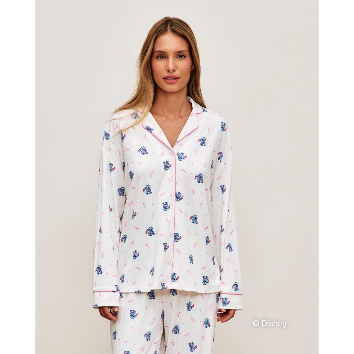 Chemise en jersey côtelé Stitch COMFYSTITCHIZ blanc, UNDIZ