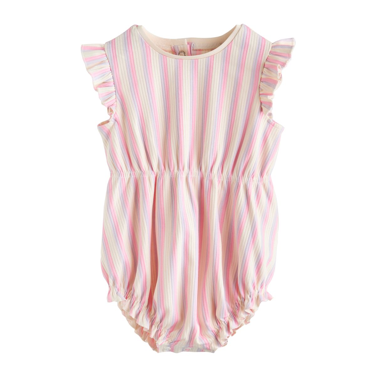Barboteuse bébé à volants, lot de 4 rayure multicolore pastel, NEXT
