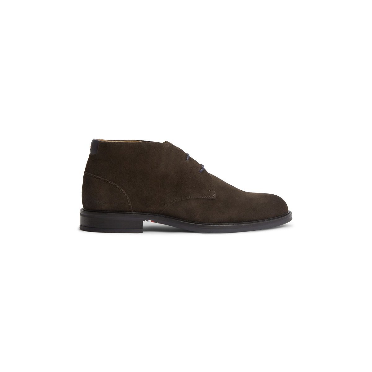 Botas com atacadores, em pele camurça castanho escuro, TOMMY HILFIGER