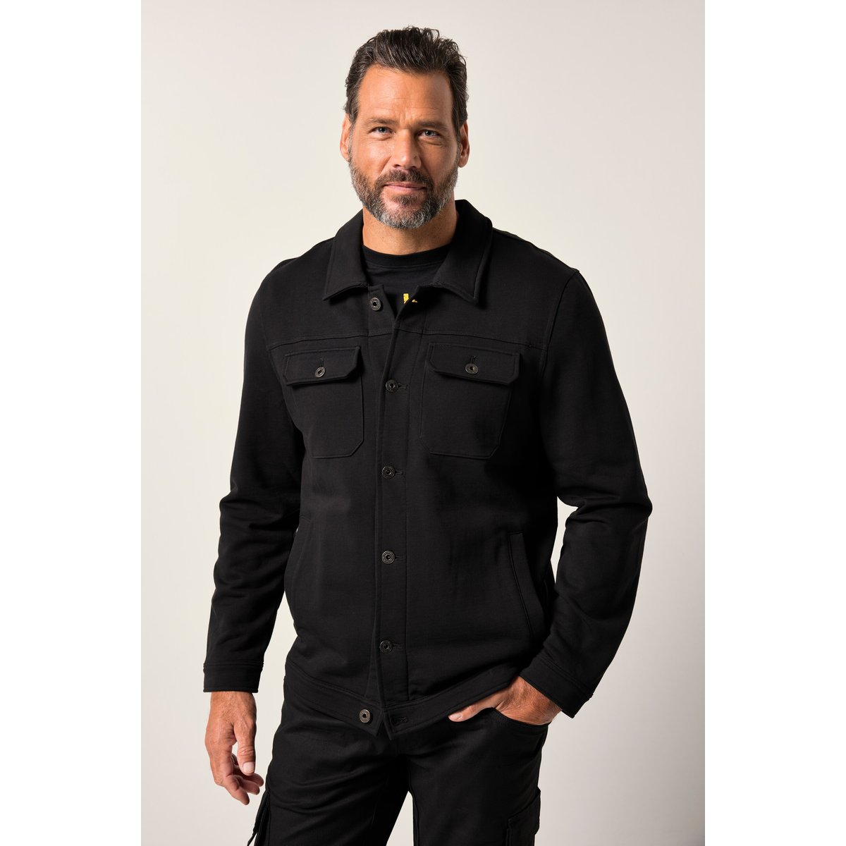 Veste en molleton esprit routier noir, JP1880