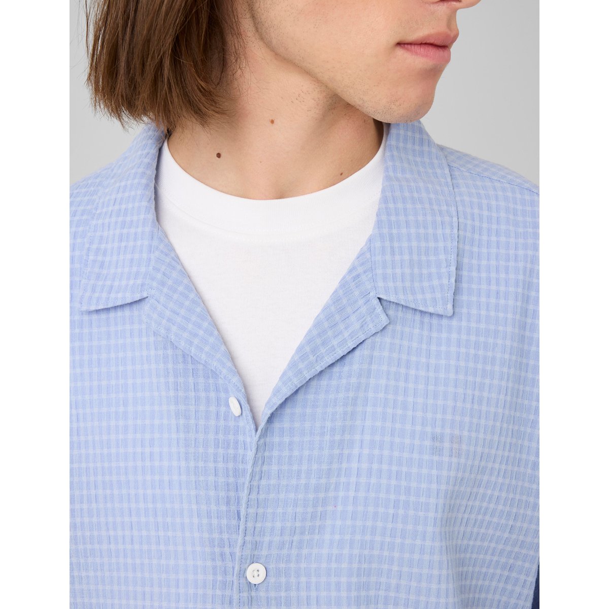 Chemise manches courtes bleu clair, BZB