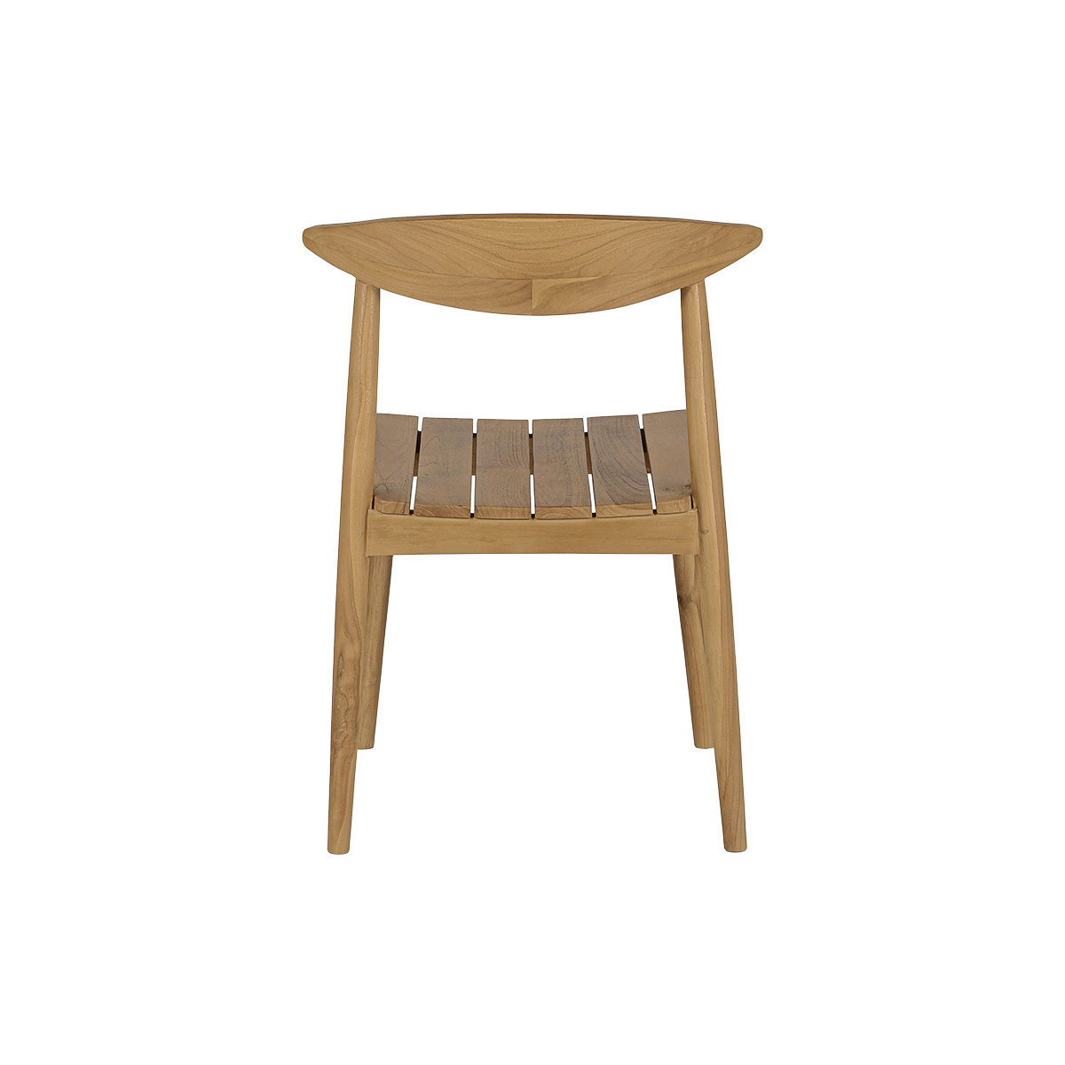 Chaises de jardin empilables en bois teck massif (lot de 2) SAGARA couleur unique, MILIBOO