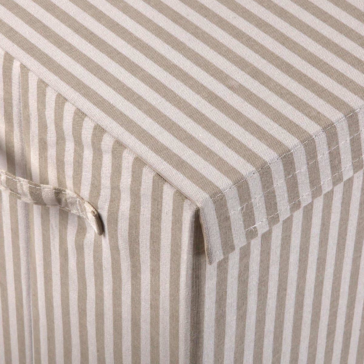 Panier à linge rayé gris 40x30x50cm gris, VERSA