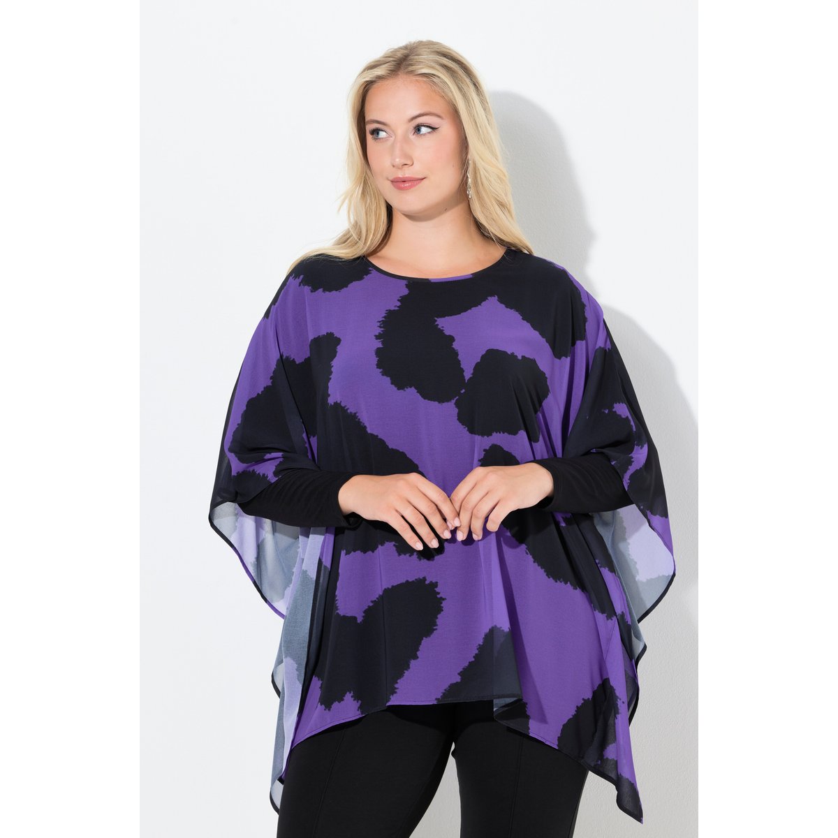 Tunique double épaisseur, motif léopard violet, ULLA POPKEN