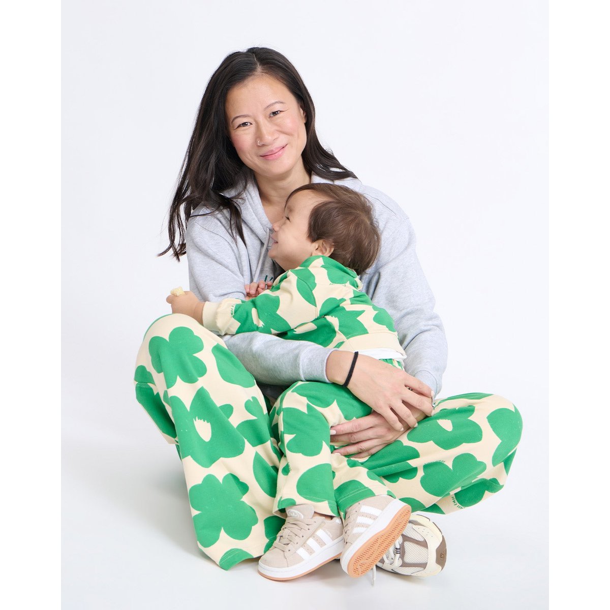 Pantalon en coton bio maxi imprimé - Lucky vert, EMOI EMOI