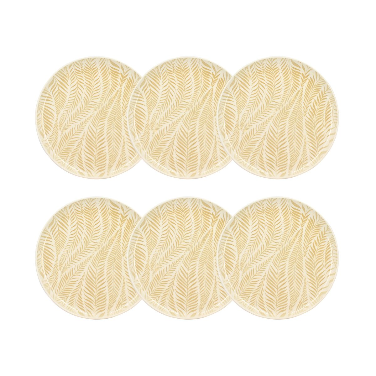 Lot de 6 assiettes plates en grès, SAVANE beige, NOVASTYL