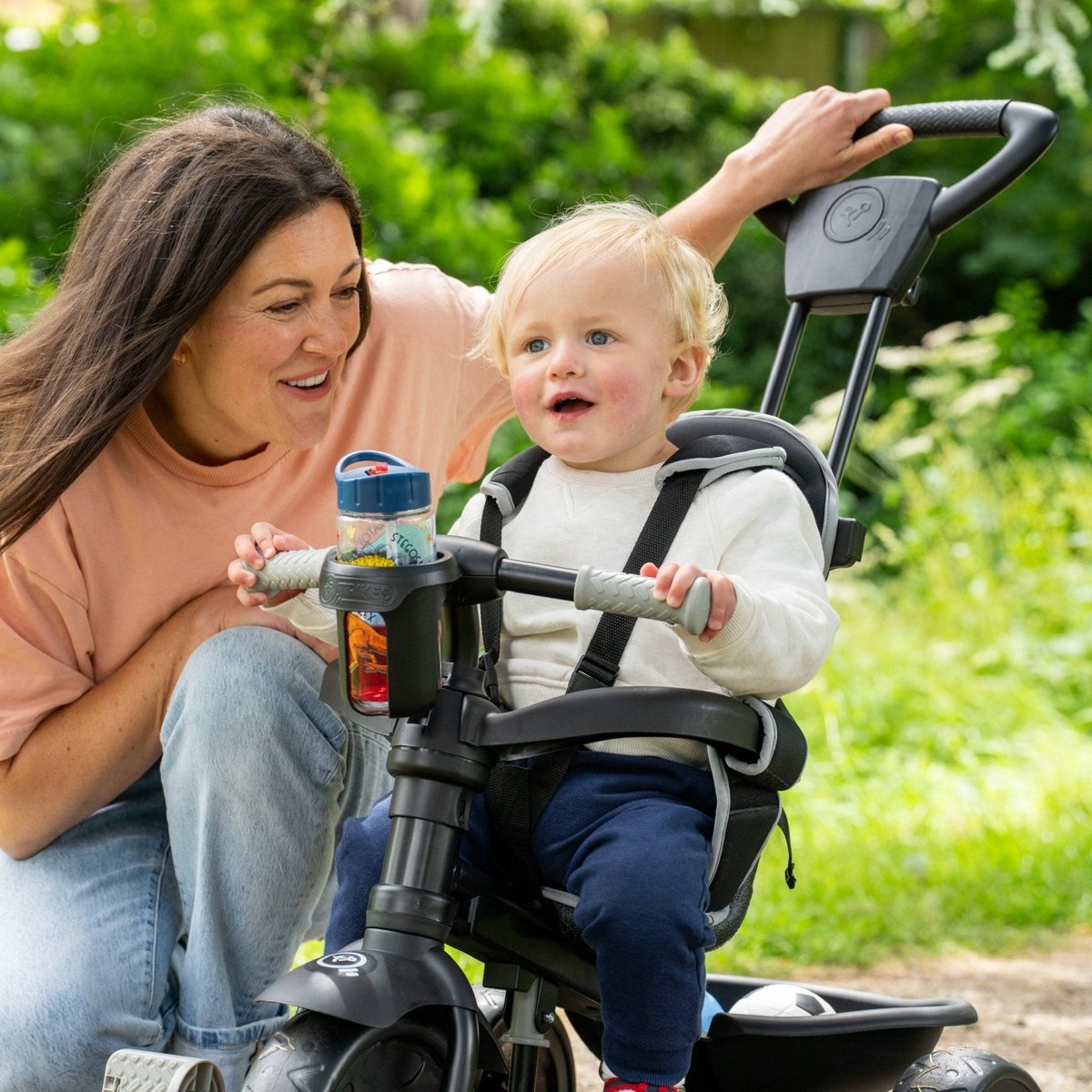 Tricycle enfant évolutif 4 en 1 DELUXE noir - gris, TP TOYS