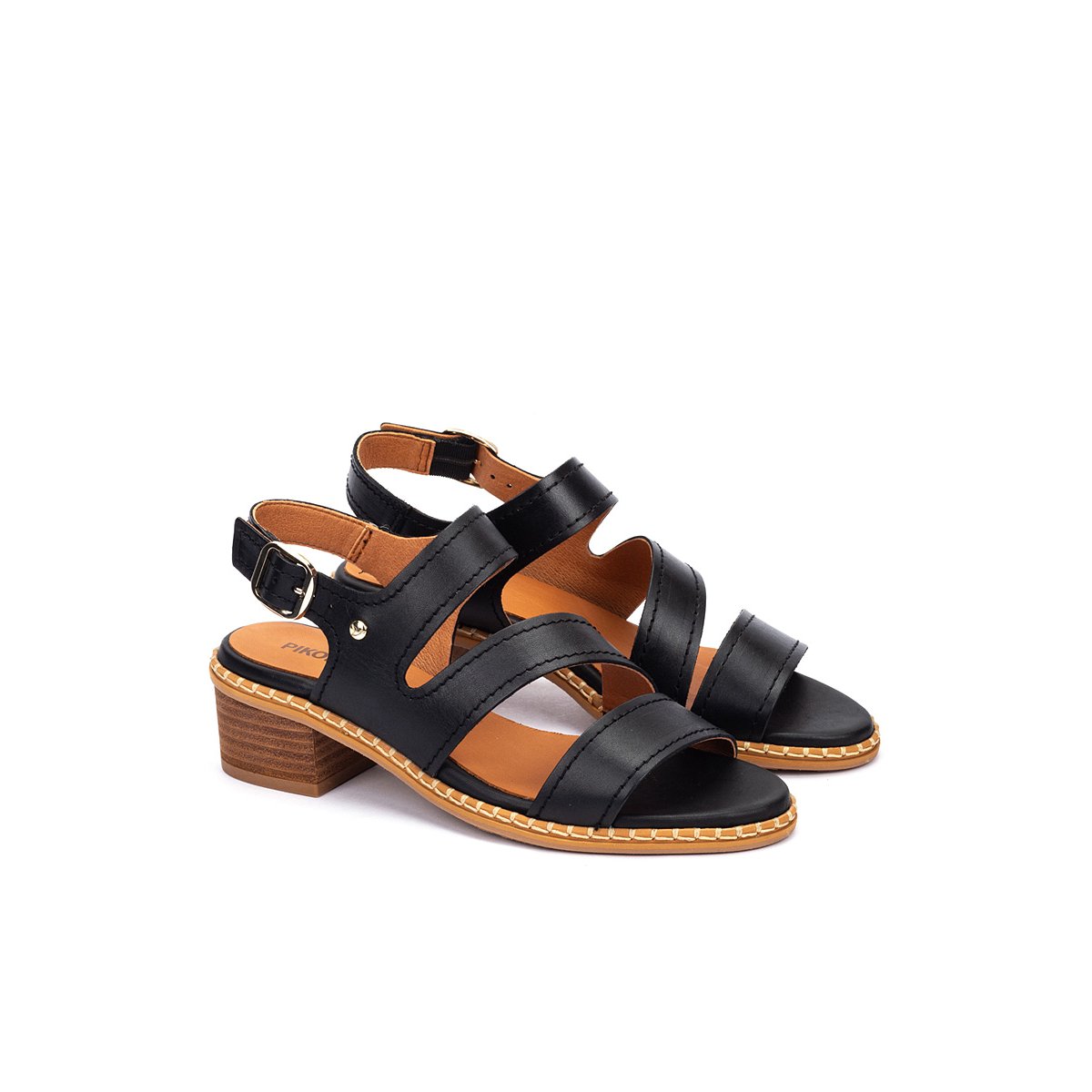 Sandales à talon cuir Blanes black, PIKOLINOS