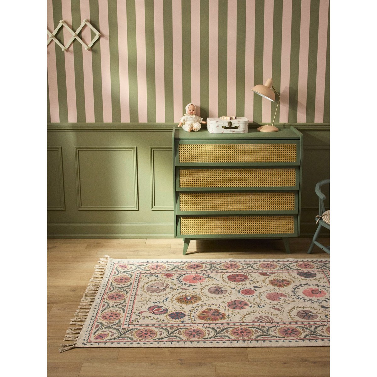 Tapis Flore en coton - Taille M imprimé fleurs, CYRILLUS
