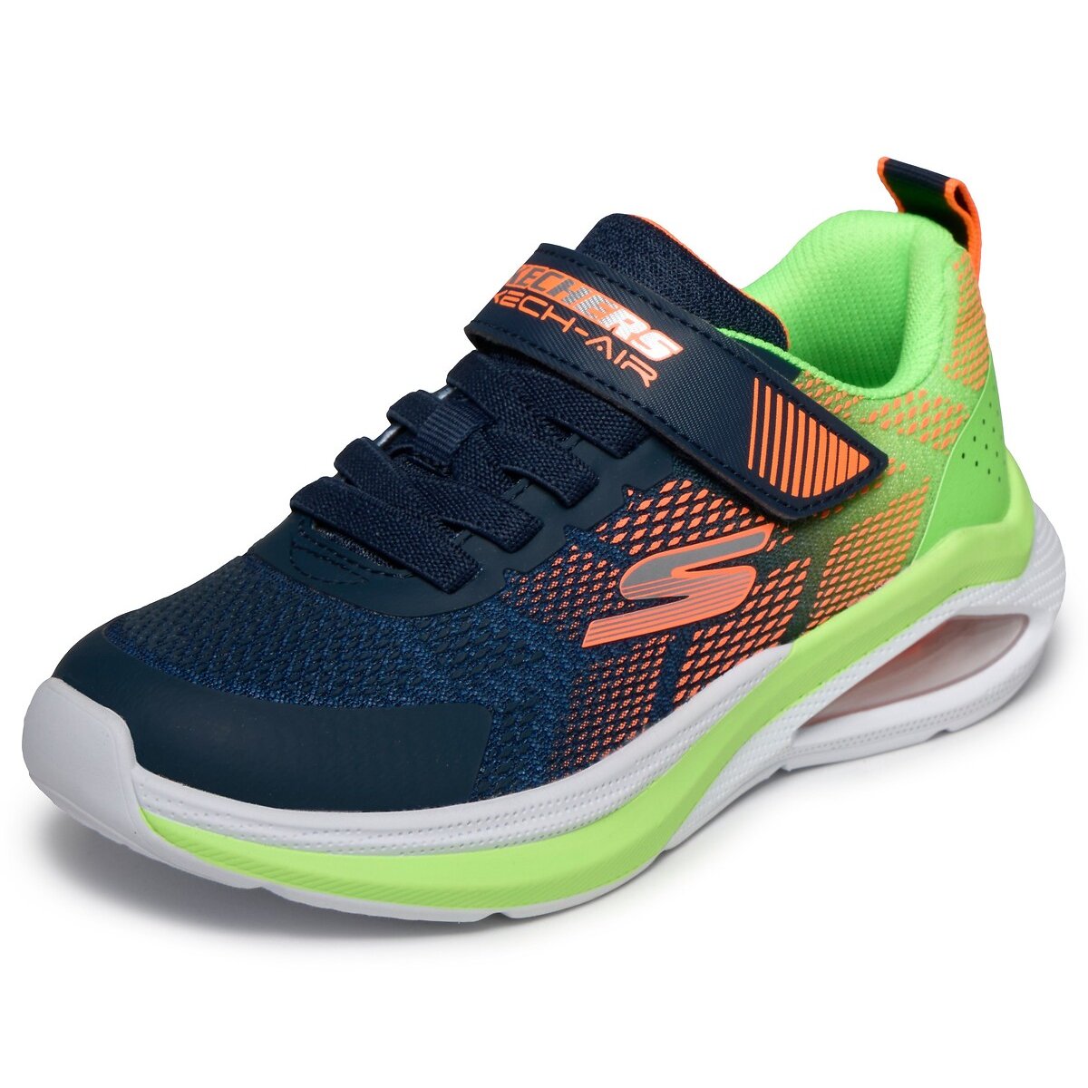 Kids Microspec Max Velocity Trainers navy blue/green, SKECHERS