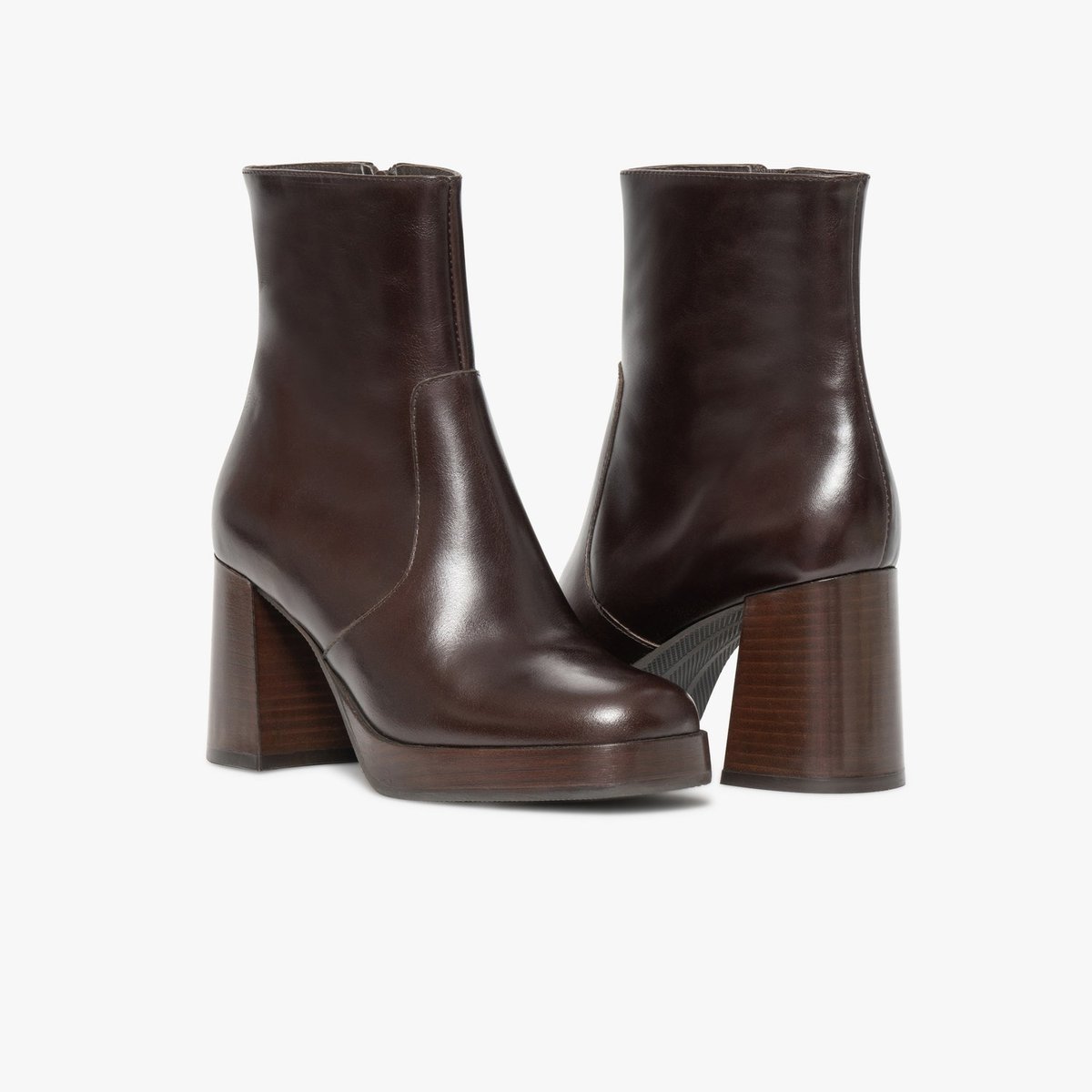 Boots À Talon en cuir EZRA marron chocolat, BOCAGE