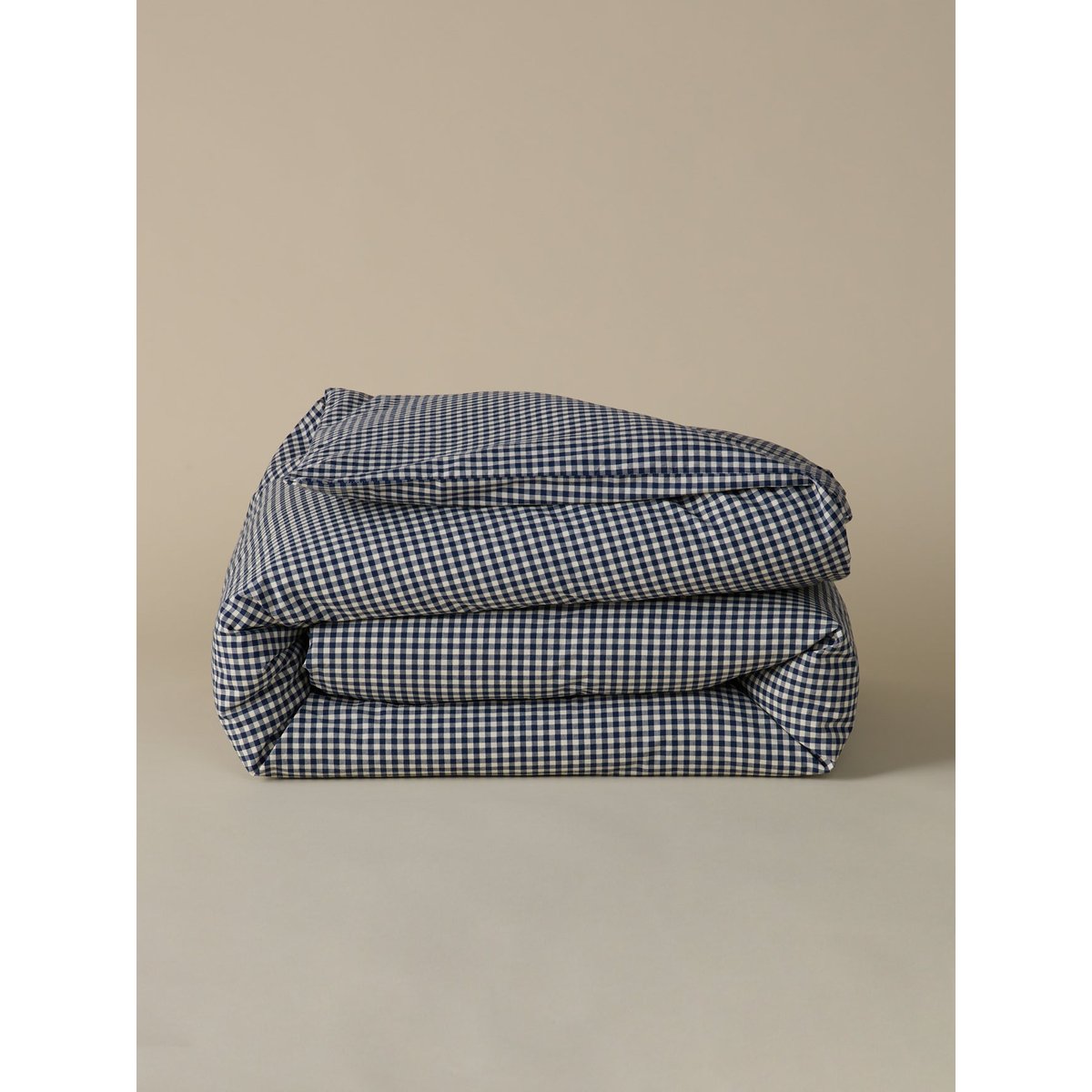 Housse de couette percale de coton "Vichy" vichy marine, CYRILLUS