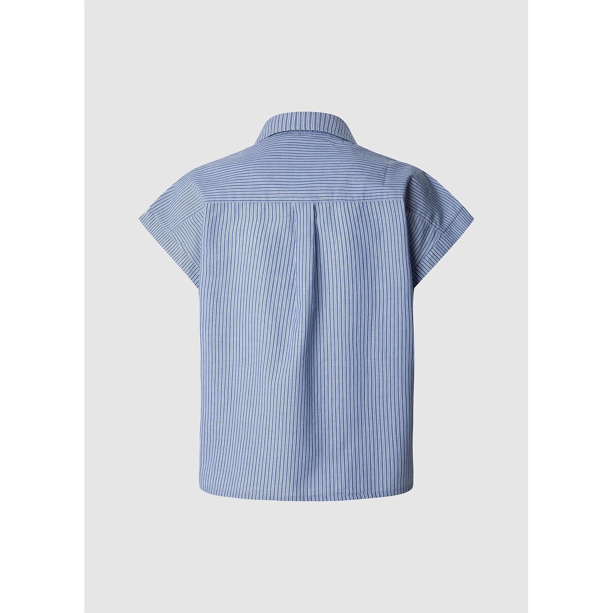 Short Blouse with Fine Stripes blue striped, PEPE JEANS