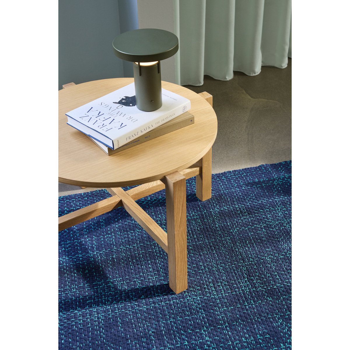 Tapis en coton FLIM bleu, HUBSCH