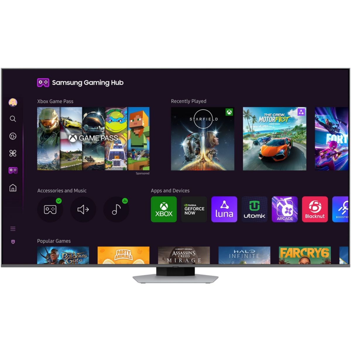 TV QLED TQ85Q80D 4K UHD AI Smart TV couleur unique, SAMSUNG