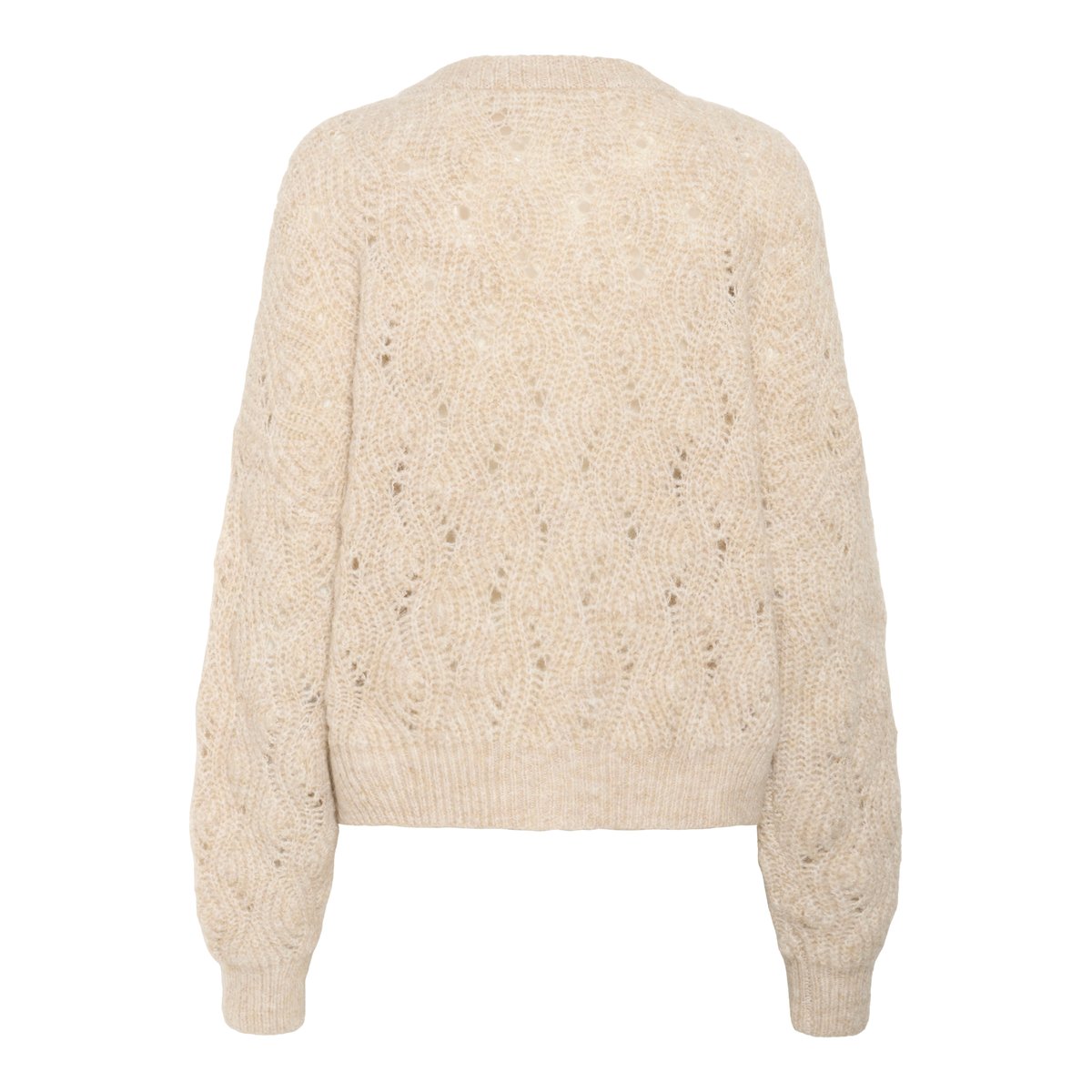 Cardigan à tricot beige oyster gray solid melange, CULTURE