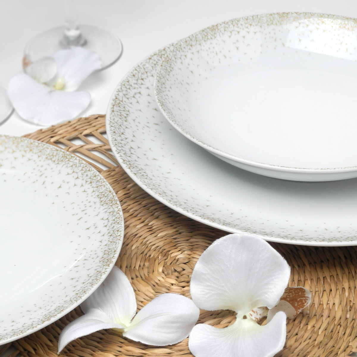 Assiette creuse 20 cm (lot de 6) - BYBLOS blanc, MEDARD DE NOBLAT