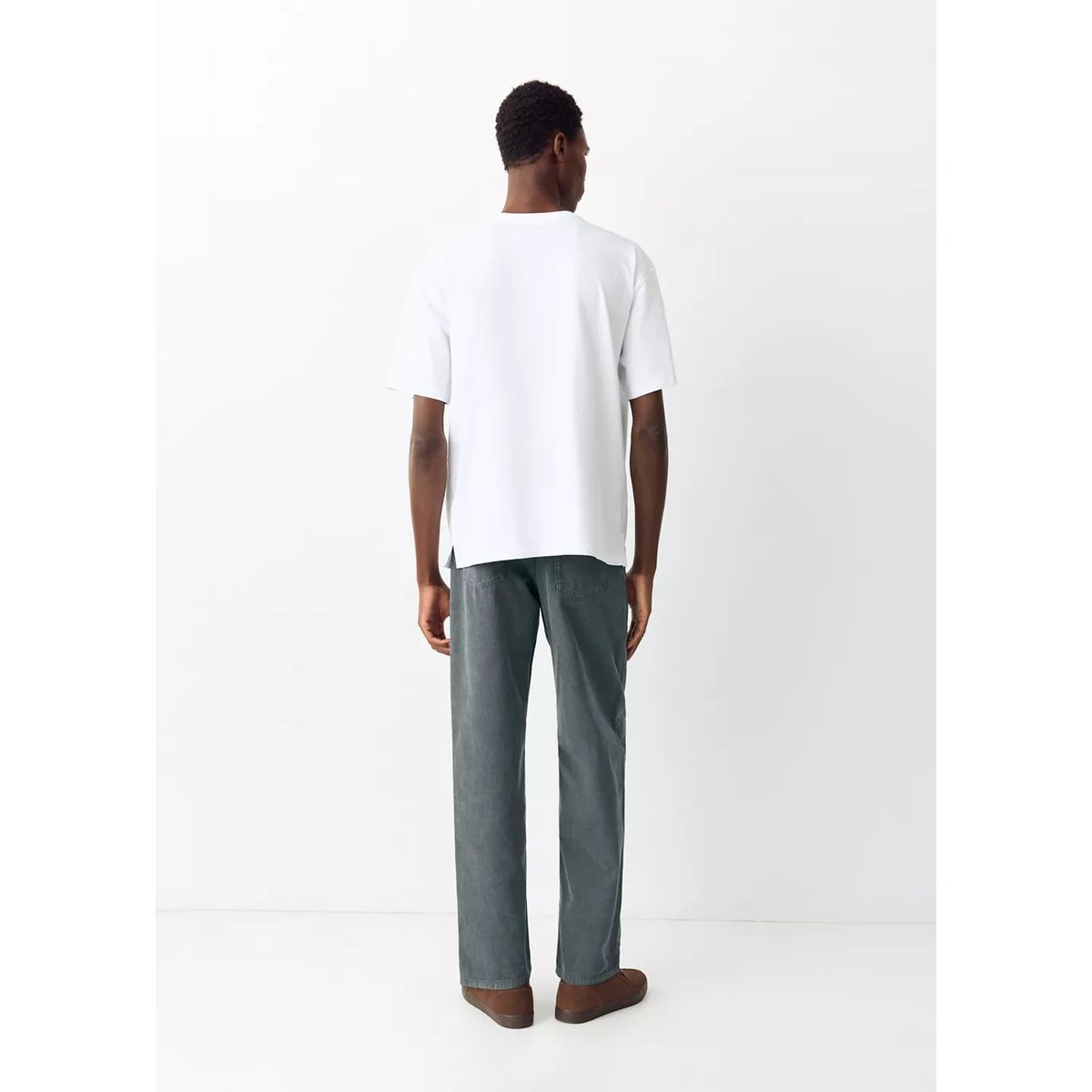 Jean droit en velours côtelé bleu, MANGO TEEN