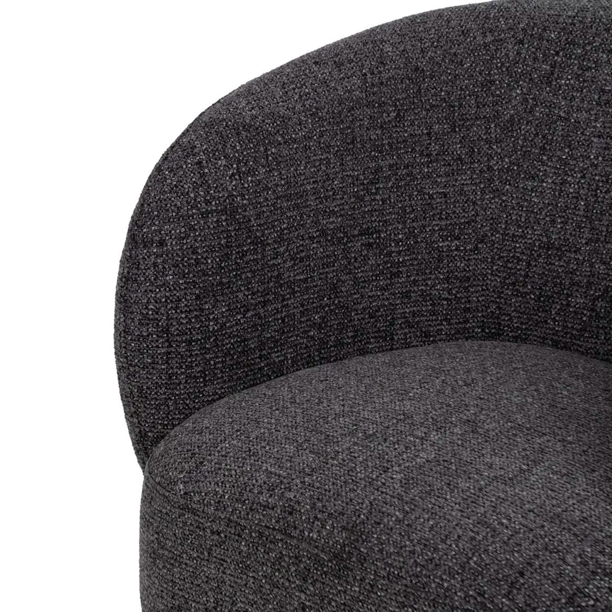 Fauteuil design pivotant en tissu tweed gris foncé 78x79x77cm gris, WADIGA