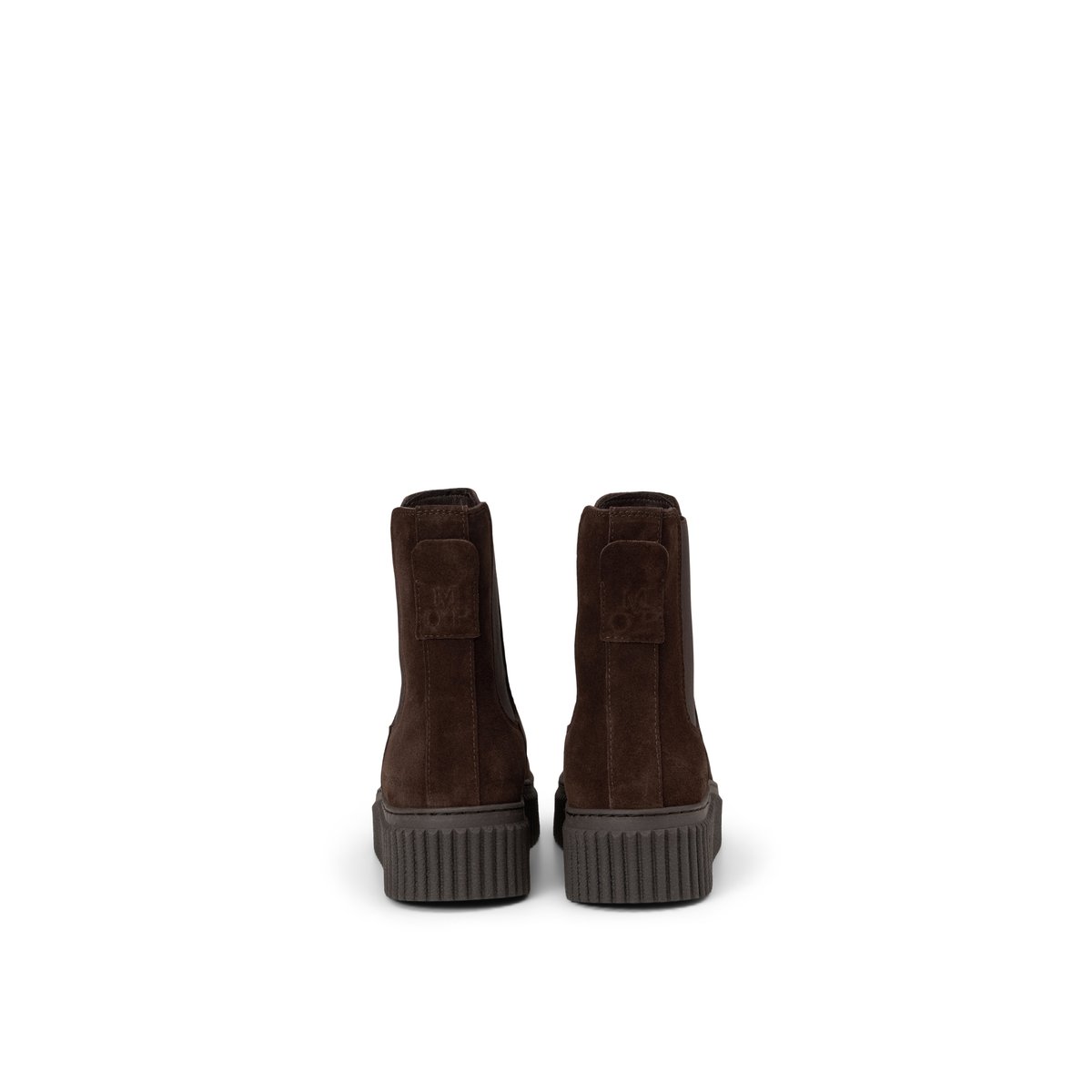 Bottines Chelsea, modèle Bianca en cuir velours souple marron foncé, MARC O'POLO