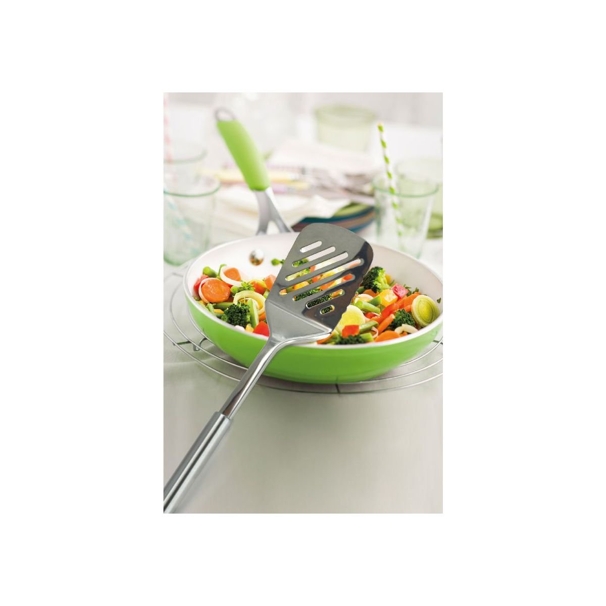 Set de 2 ustensiles de cuisine spatule de cuisine inox ELEMENTAL inox, FACKELMANN