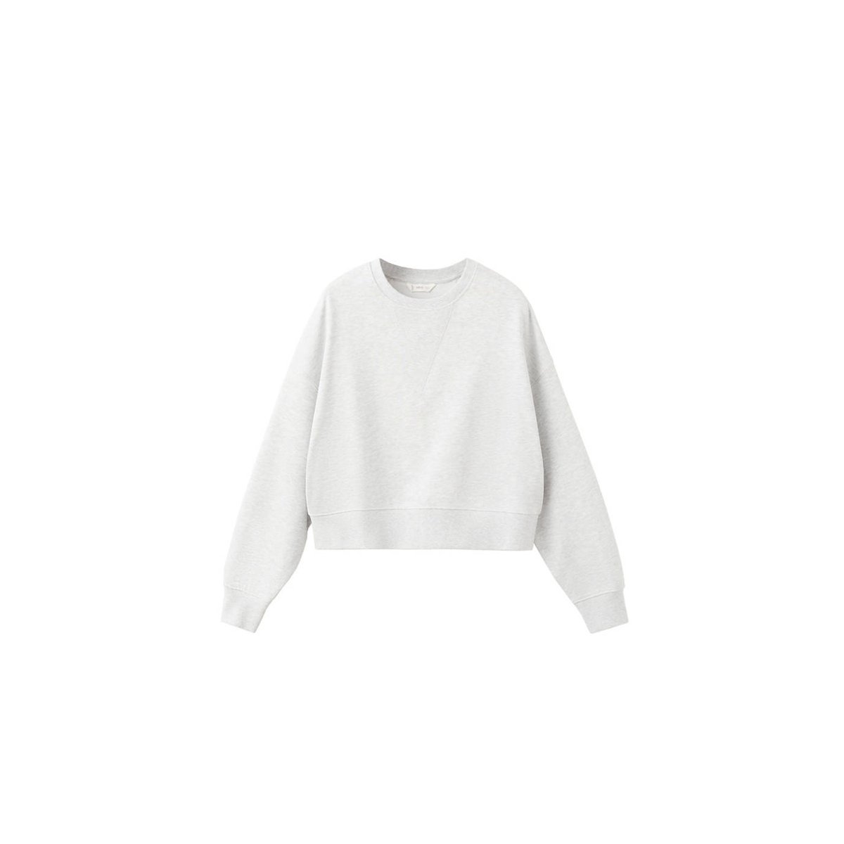Sweat-shirt crop coton gris chiné clair, MANGO TEEN