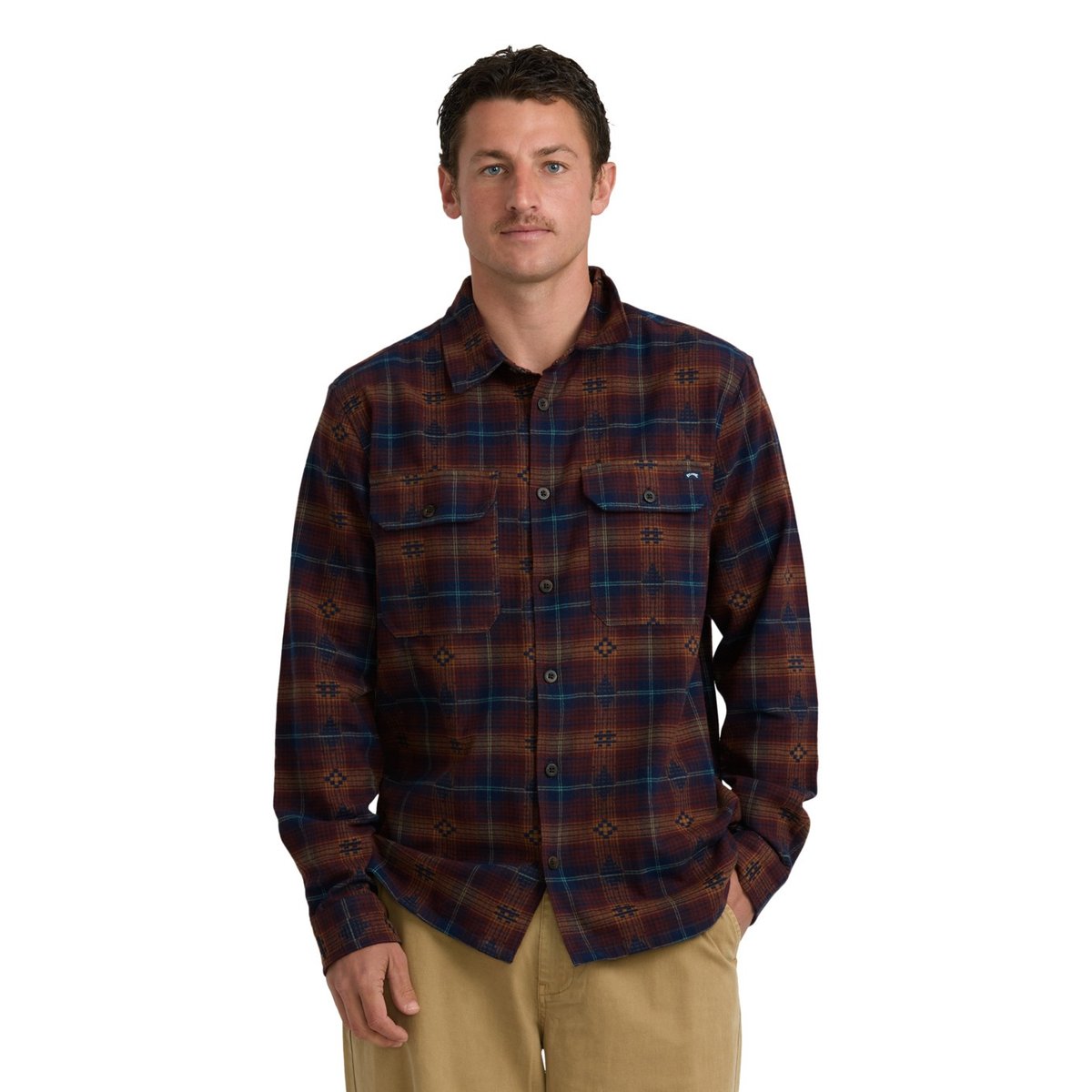 Chemise manches longues OFFSHORE JACQUARD FLANNEL violet wine, BILLABONG