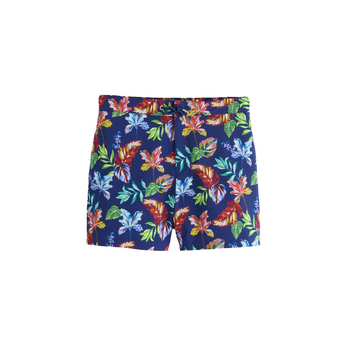 Short de bain 13 cm en seersucker à fleurs signature bleu marine, NEXT