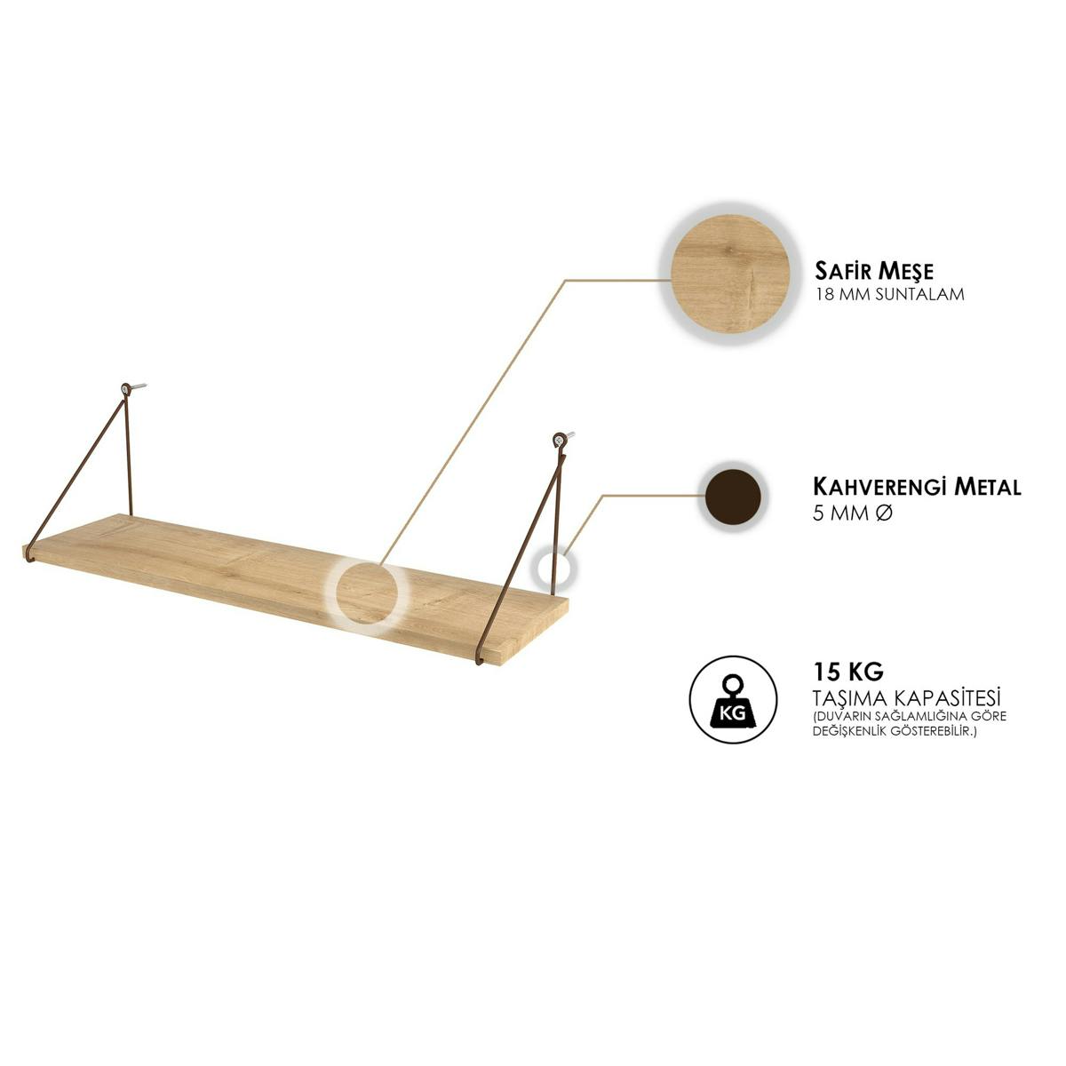 Etagère murale 1 planche 72cm JENA chêne, PIER IMPORT