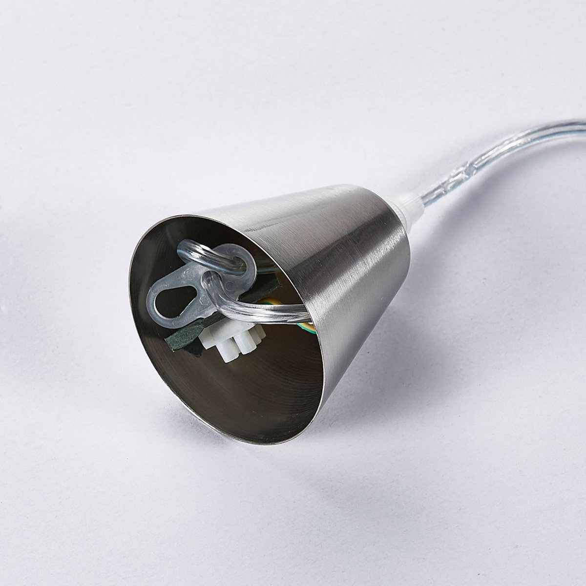 Suspension en verre moderne, Marike blanc, nickel satiné, LINDBY