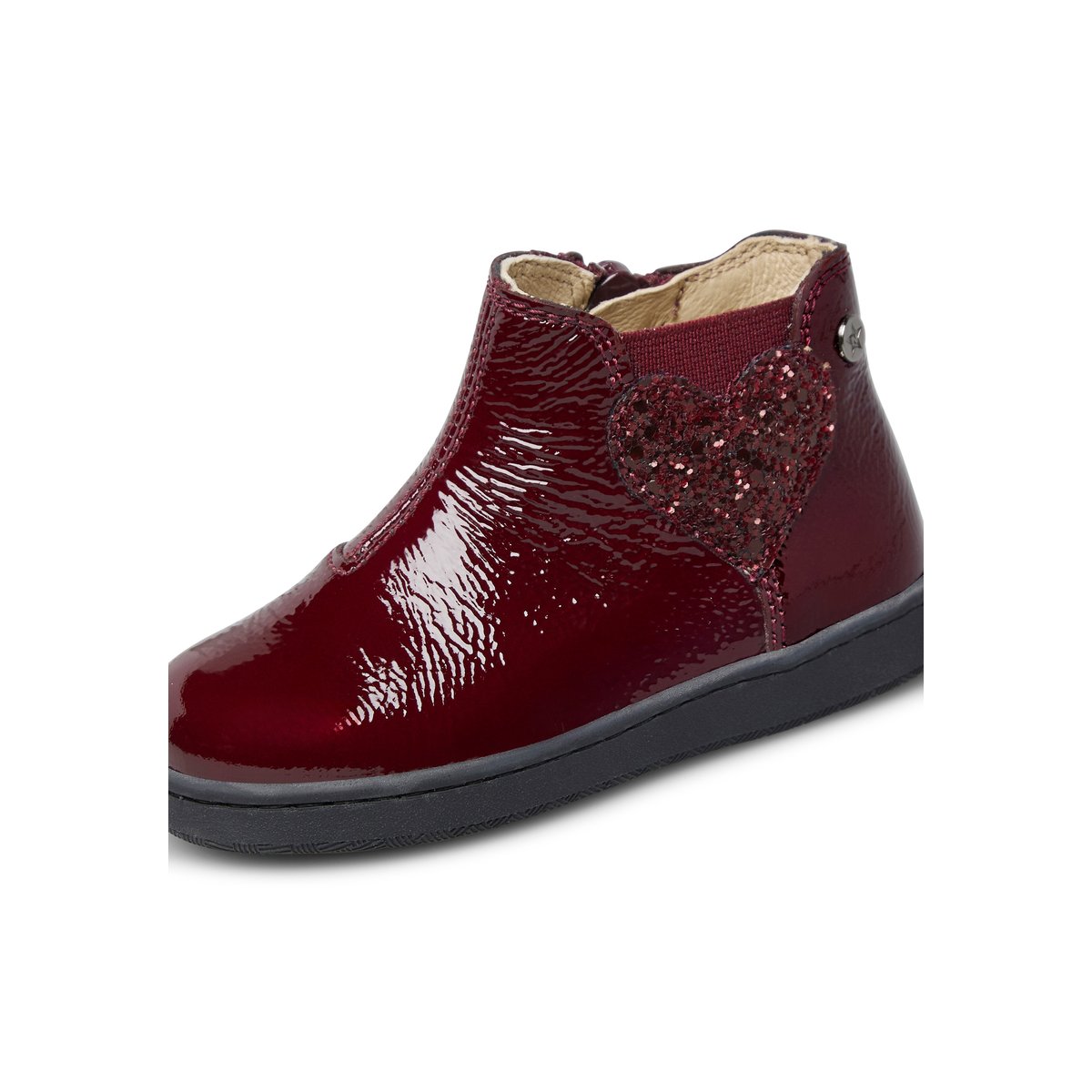 Chaussures premiers pas en cuir verni GLARNY HIGH 2 bordeaux-, NATURINO