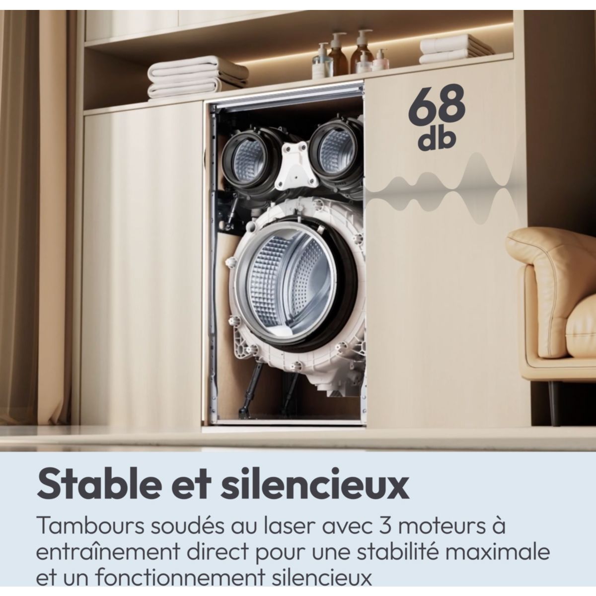 Lave linge hublot MQD 410CBL9-47 Multiwash 3 tambours blanc, CANDY