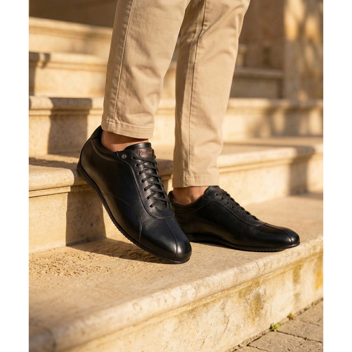 Sneakers cuir COPAN noir, FINSBURY