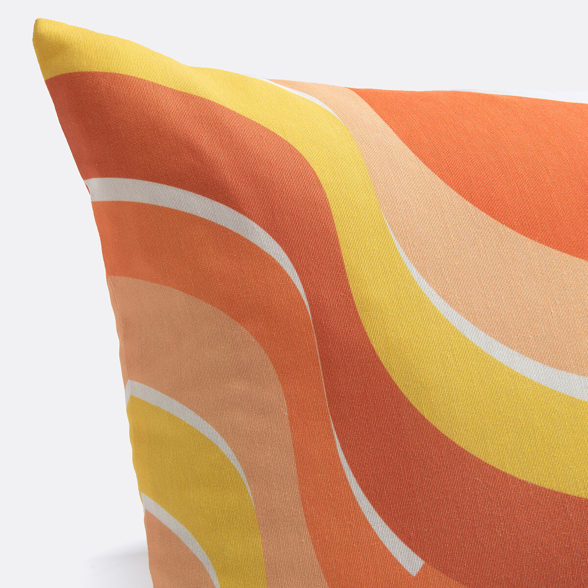 Coussin d'extérieur, rectangulaire 60 x 40 cm, imprimé géométrique, SONGE orange, MAPOÉSIE X LA REDOUTE INTÉRIEURS