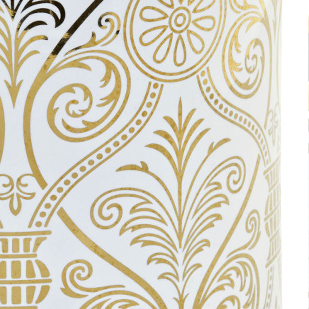 Porte parapluie rond blanc et doré porcelaine 22x22x46cm doré, WADIGA