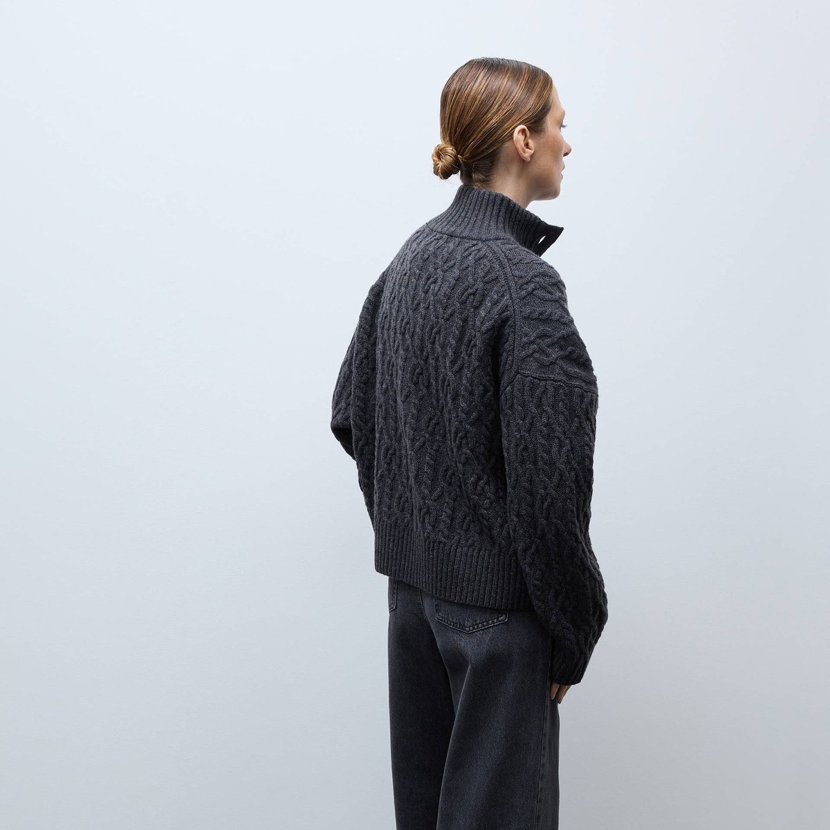 Jean large droit en coton grey denim, MONOPRIX
