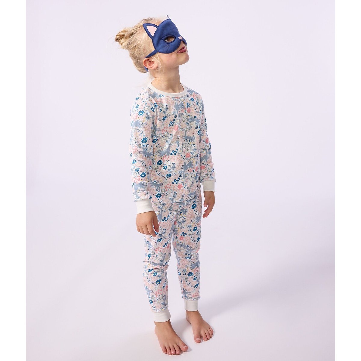 Pyjama déguisement, en coton, imprimé fleuri et animalier imprimé, PETIT BATEAU