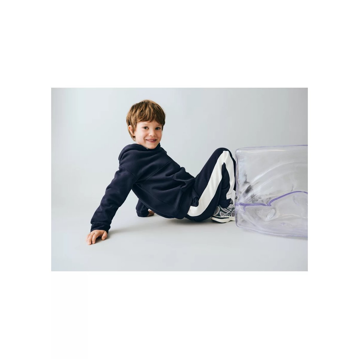 Pantalon jogger bande latérale bleu marine foncé, MANGO BABY