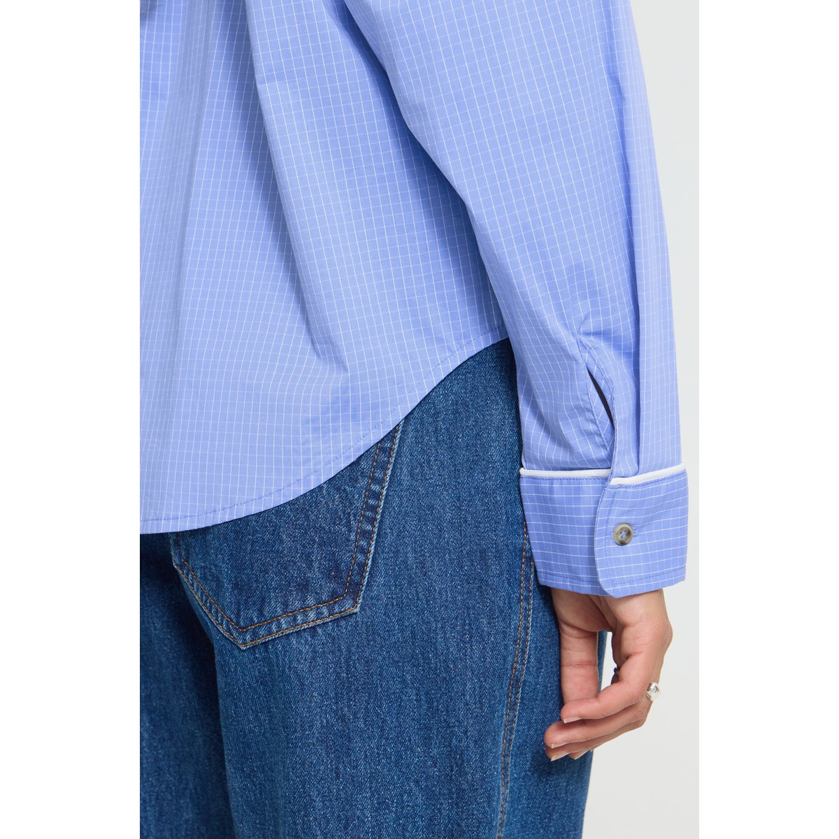 Blouse à manches longues bleu blue bonnet, ICHI