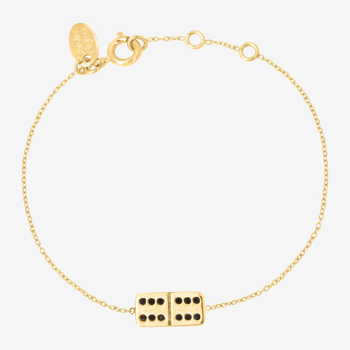 Bracelet doré jet domino - casino noir, CAROLINE NAJMAN
