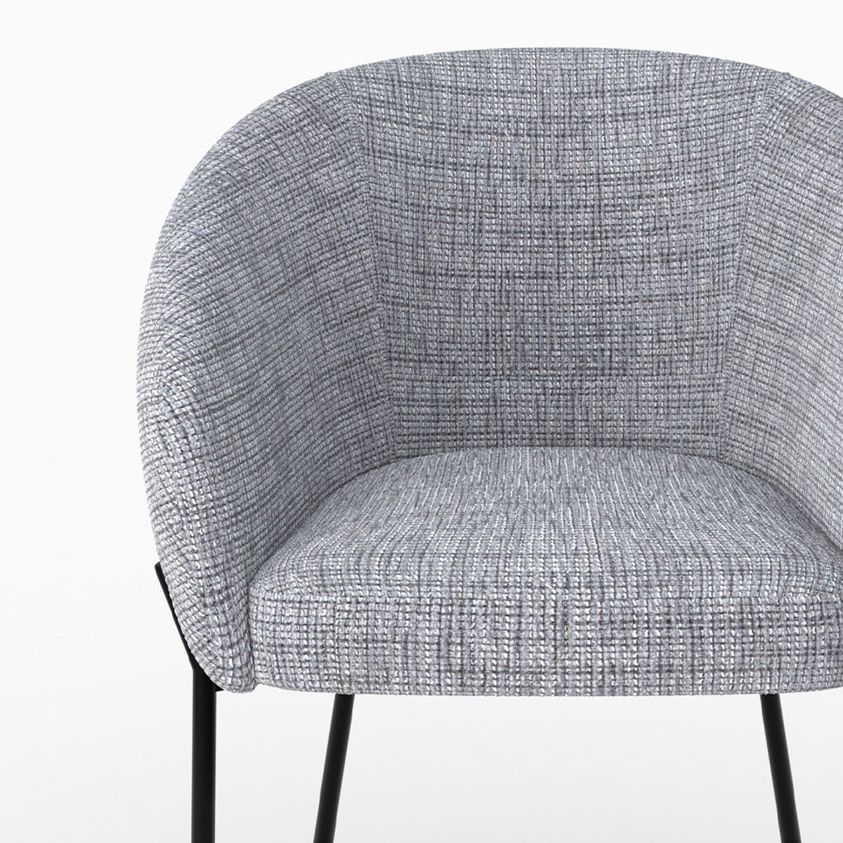 Chaise en tissu - ANDY gris chiné, MAISON PAVANE